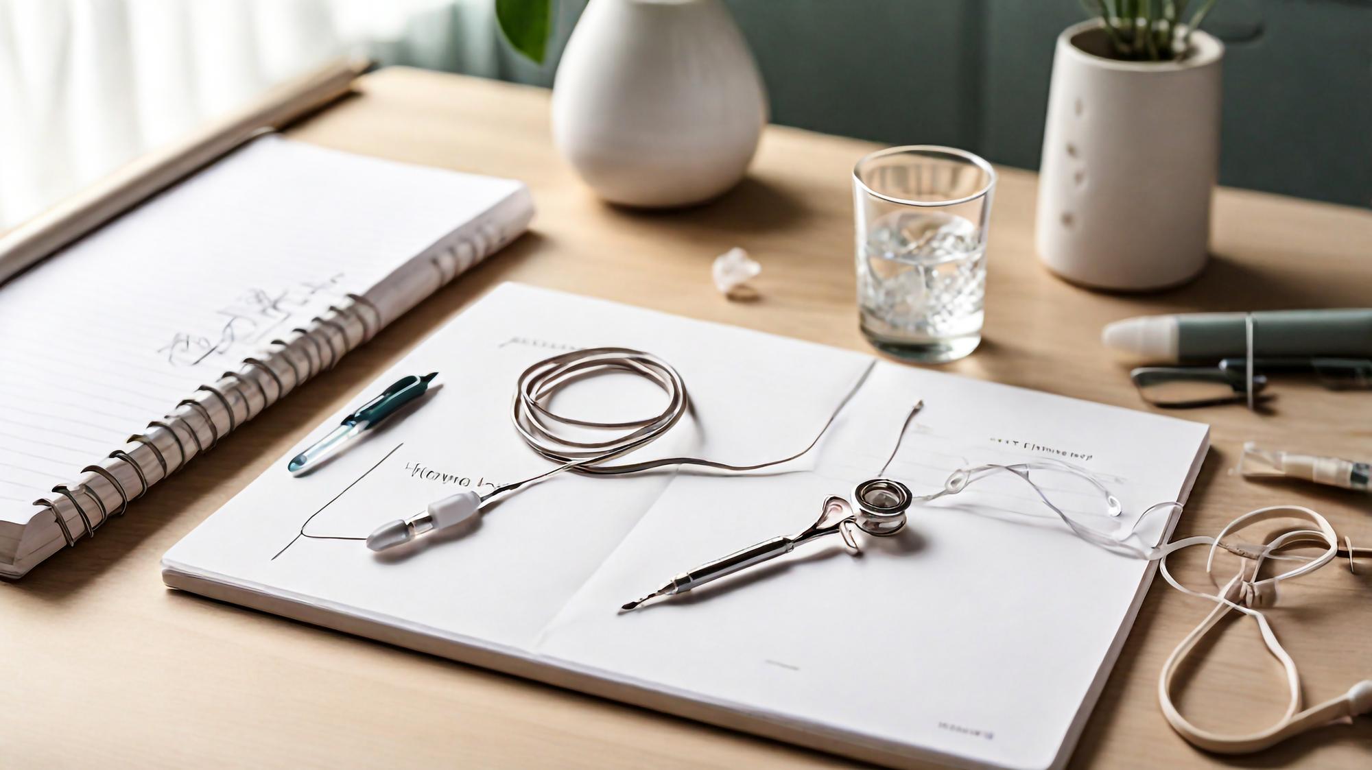 Studio workspace with threads and samples