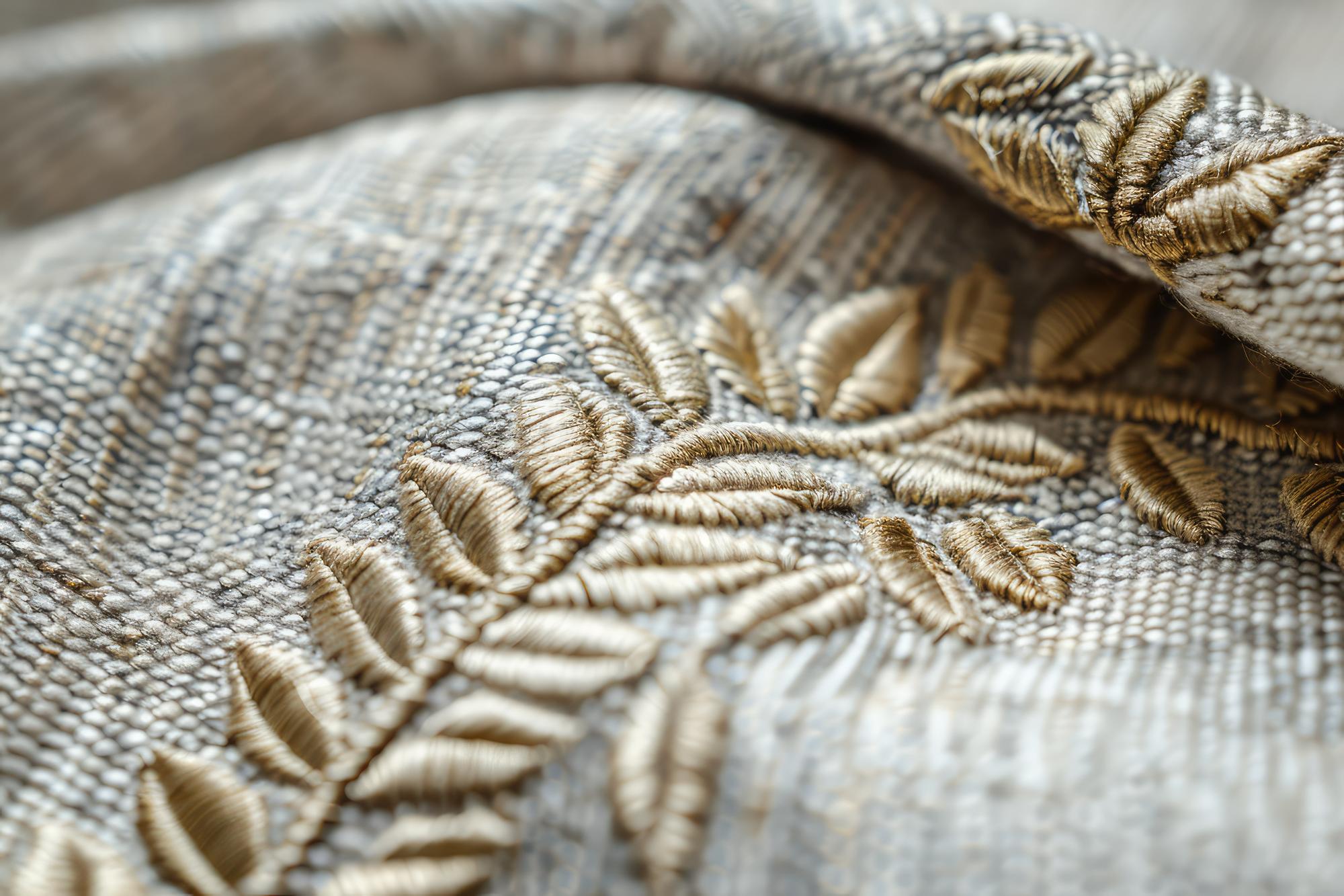 Close-up of satin stitch motif
