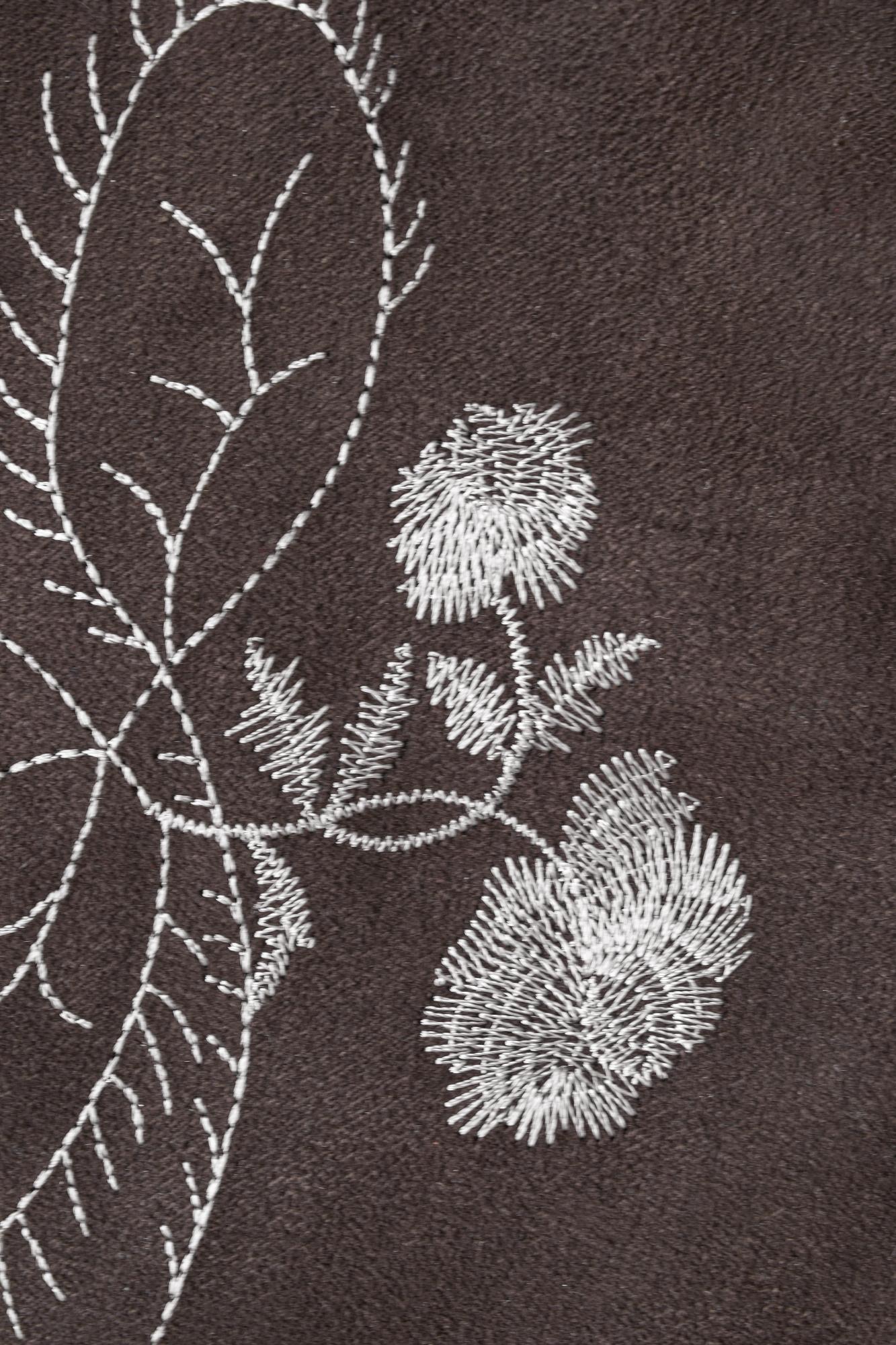 Sample motif on natural linen